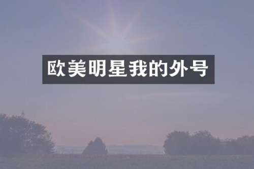 欧美明星我的外号