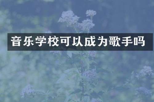 音乐学校可以成为歌手吗