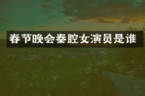 春节晚会秦腔女演员是谁