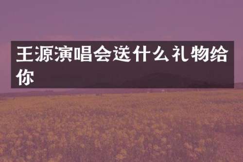 王源演唱会送什么礼物给你