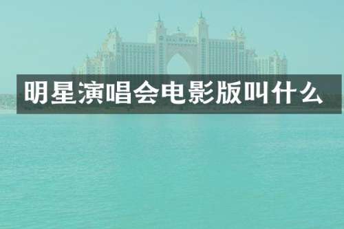 明星演唱会电影版叫什么
