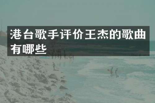 港台歌手评价王杰的歌曲有哪些