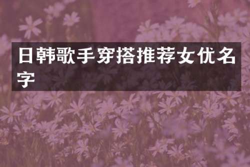 日韩歌手穿搭推荐名字