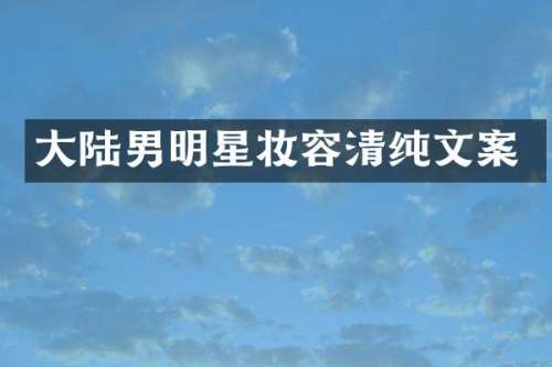 大陆男明星妆容清纯文案