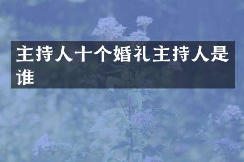 主持人十个婚礼主持人是谁