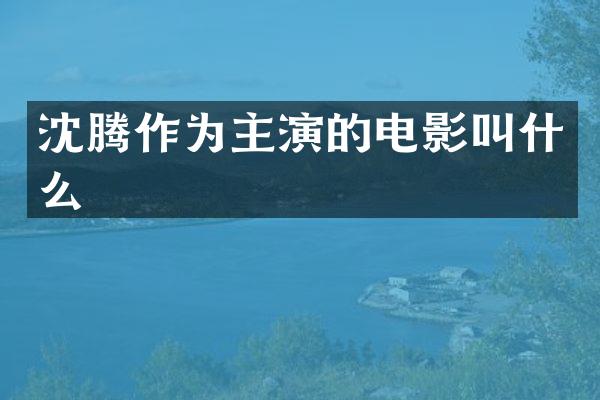 沈腾作为主演的电影叫什么