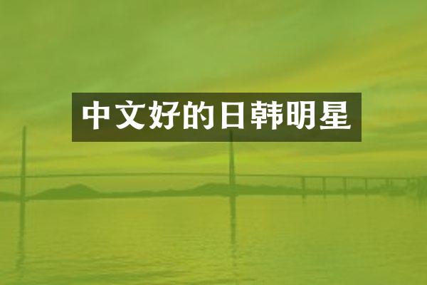 中文好的日韩明星