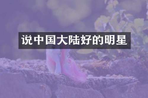 说中国大陆好的明星
