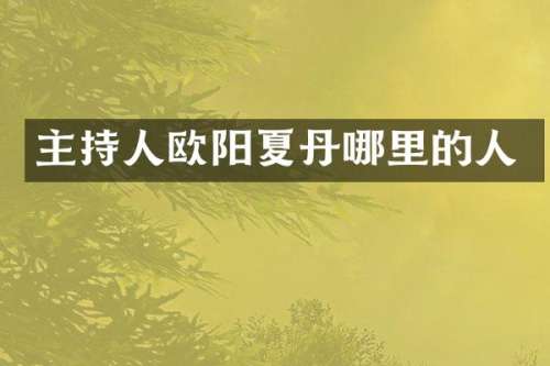 主持人欧阳夏丹哪里的人