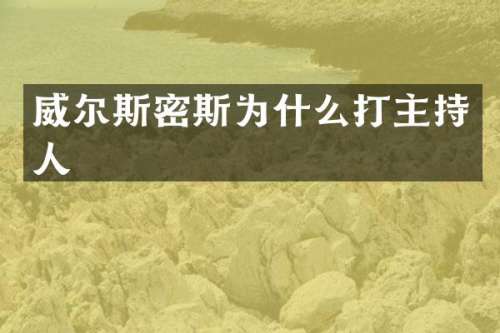 威尔斯密斯为什么打主持人