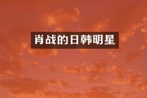 肖战的日韩明星