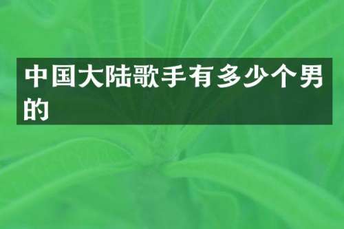 中国大陆歌手有多少个男的