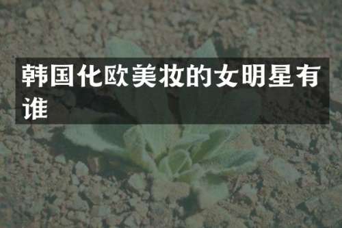 韩国化欧美妆的女明星有谁