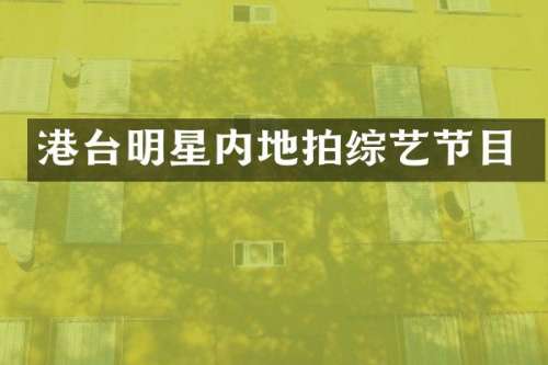 港台明星内地拍综艺节目