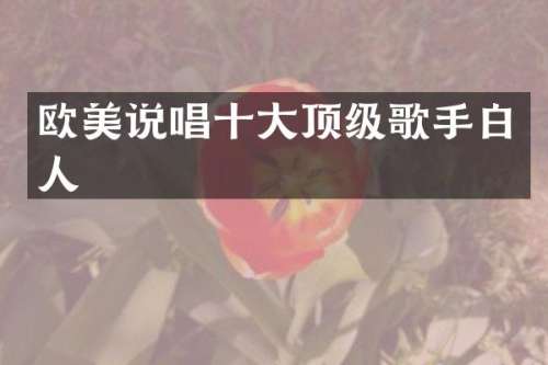 欧美说唱十大顶级歌手白人