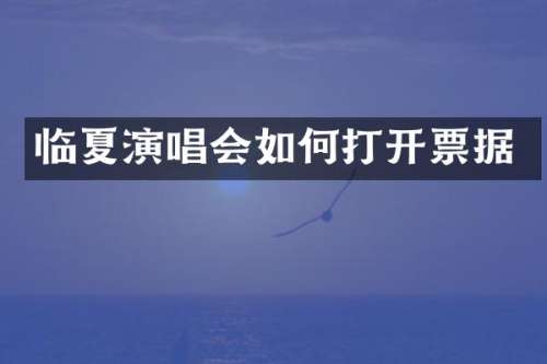 临夏演唱会如何打开票据