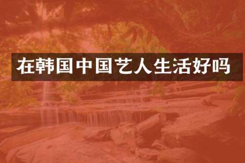 在韩国中国艺人生活好吗