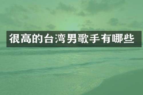 很高的台湾男歌手有哪些