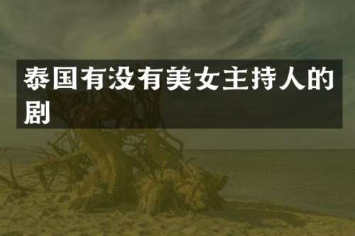 泰国有没有主持人的剧