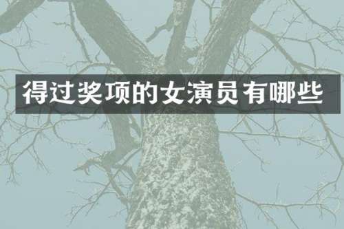 得过奖项的女演员有哪些