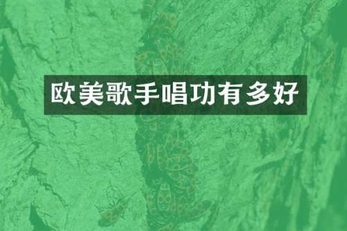 欧美歌手唱功有多好