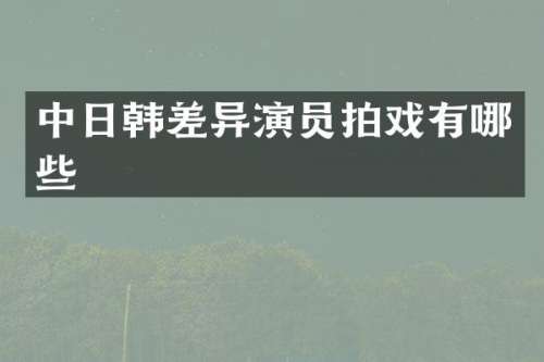 中日韩差异演员拍戏有哪些