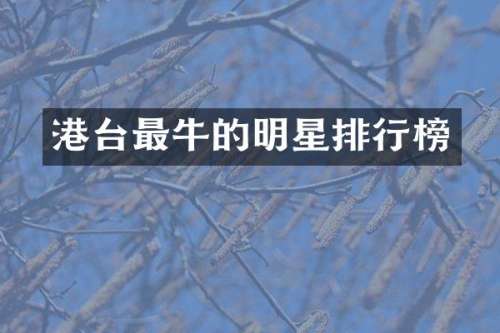 港台最牛的明星排行榜