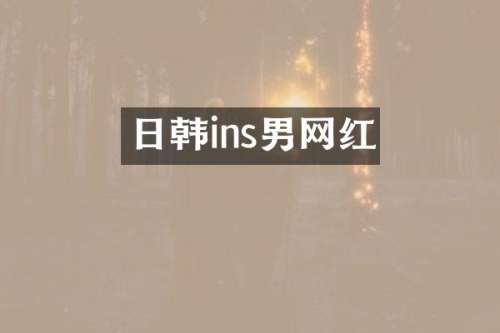 日韩ins男网红