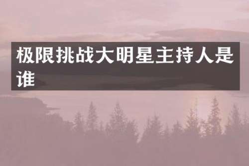 极限挑战大明星主持人是谁