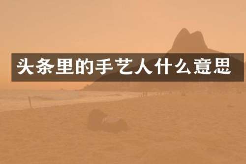头条里的手艺人什么意思