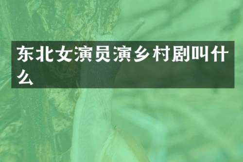 东北女演员演乡村剧叫什么