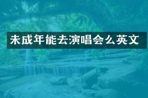 未成年能去演唱会么英文