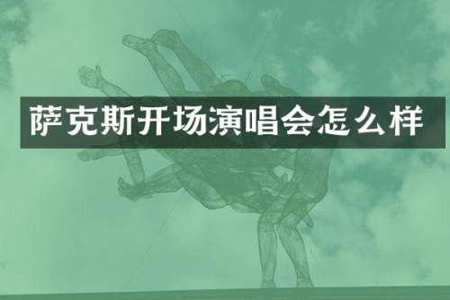 萨克斯开场演唱会怎么样