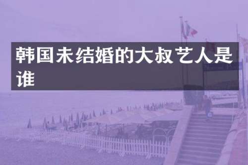 韩国未结婚的大叔艺人是谁