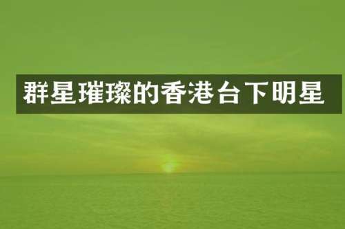 群星璀璨的香港台下明星
