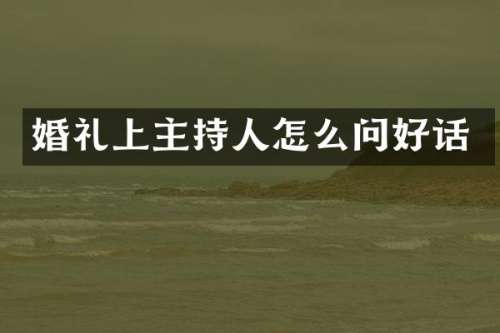婚礼上主持人怎么问好话