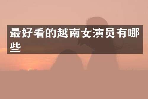 最好看的越南女演员有哪些