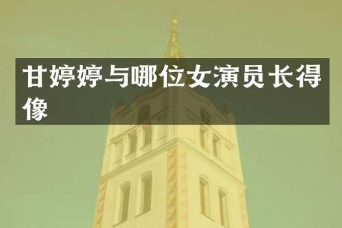 甘婷婷与哪位女演员长得像