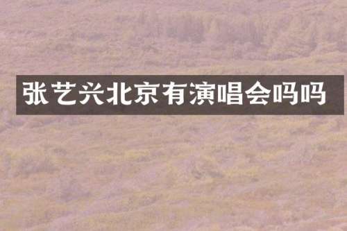 张艺兴北京有演唱会吗吗