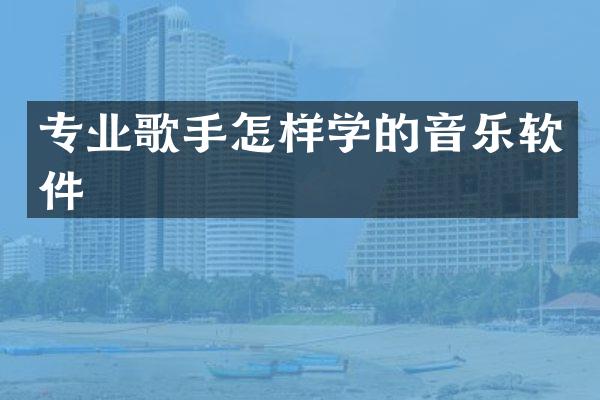 专业歌手怎样学的音乐软件