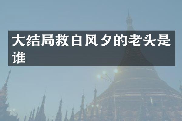 大结局救白风夕的老头是谁