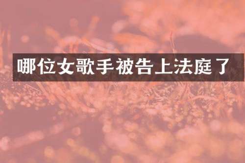 哪位女歌手被告上法庭了