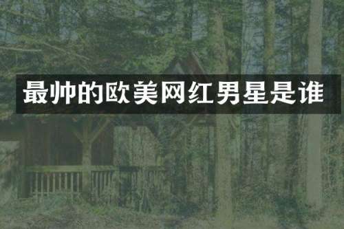 最帅的欧美网红男星是谁