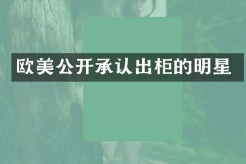 欧美公开承认出柜的明星
