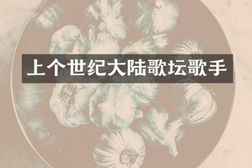 上个世纪大陆歌坛歌手