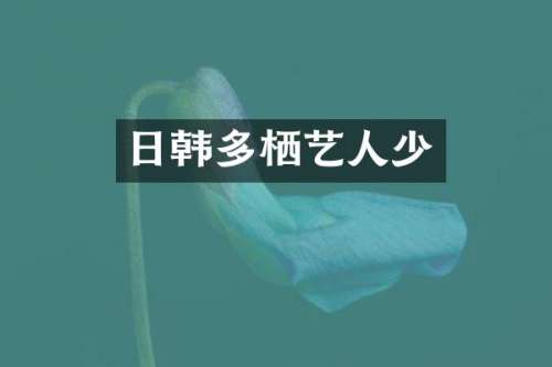 日韩多栖艺人少