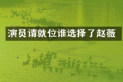 演员请就位谁选择了赵薇