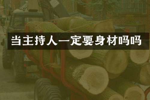 当主持人一定要身材吗吗