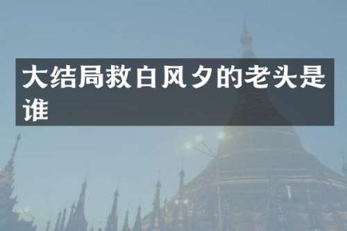 大结局救白风夕的老头是谁