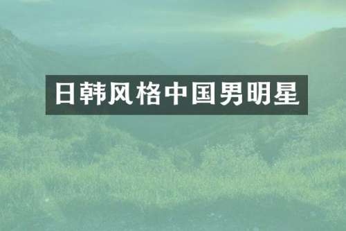 日韩风格中国男明星